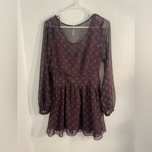 Free people maroon mini dress, size S